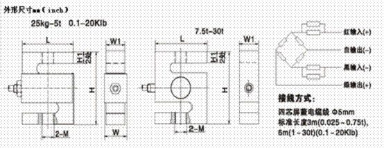 H3-C3-1.5T-6B稱(chēng)重傳感器平面圖